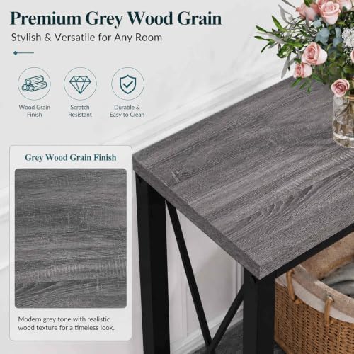 BON AUGURE Console Table with 2 Shelf, 47In Narrow Entryway Table - Image 3