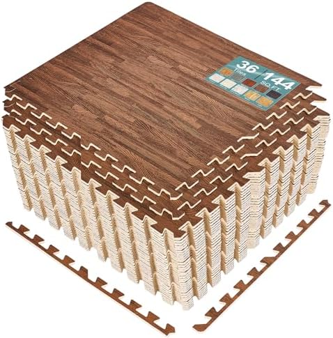 Sorbus Interlocking Wood Grain Foam Floor Tiles by Sorbus