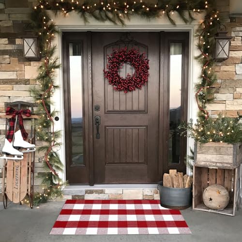 Christmas Plaid Outdoor Rug, Layering Rug - Image 4