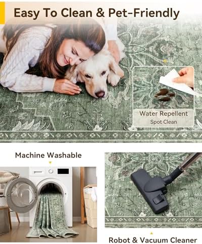 RELEANY Washable Area Rug, Large 9'x12' - Image 6