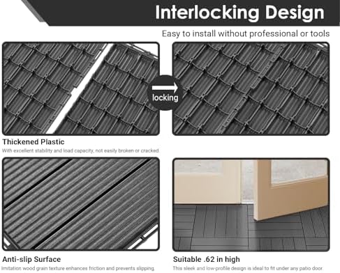 PrimeZone 36 PCS Plastic Interlocking Patio Deck Tiles Outdoor All Weather - Image 3