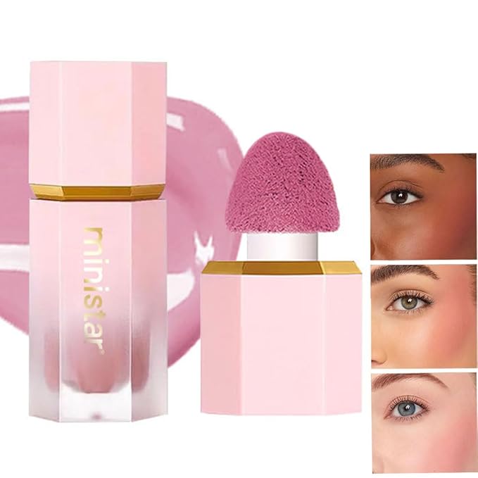 Liquid Blush Makeup, Cream Blush for Cheeks, Waterproof Long Lasting Blush Face Makeup Multi-Use Blush Beauty Wand for Cheeks & Lip Tint Natural Cream Blusher Makeup for All Skin Tones(#01 Love cake)