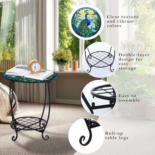 Cinnvoice Outdoor Side Table Small End Patio Porch Table - Image 4