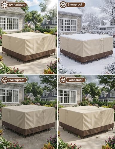 Vailge Patio Outdoor Furniture Covers Waterproof, Square Outdoor Table Cover - Image 6