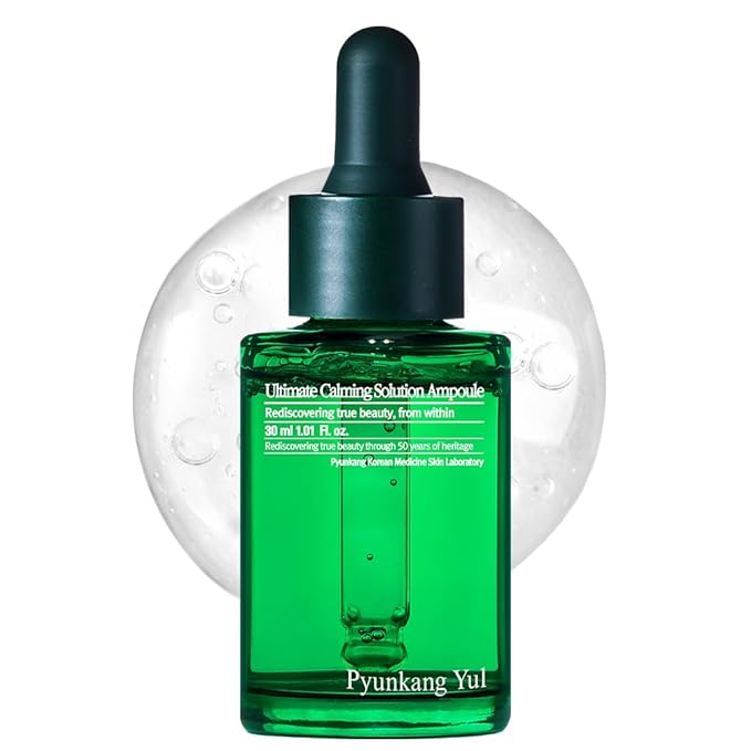 Pyunkang Yul PKY Ultimate Calming Solution Ampoule for Sensitive Skin with Patented Ingredients, Serum Intensely Calms & Soothes Redness with Cica & Tea Tree, Korean Skincare (1.01 Fl. Oz, 30ml)