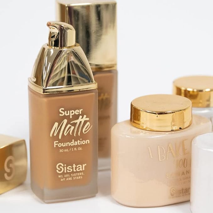Sistar Super Matte Foundation Perfecting Liquid Foundation Full Coverage Control Shine Weightless Longwearing 30 mL / 1 fl. oz. (Mahogany)