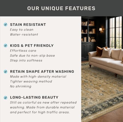 Hazo Haus Washable Earthy Tone 3x20 Extra Long Hallway Runner Rug, Boho Kitchen - Image 6