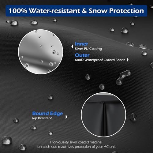 Air Conditioner Cover for Outside -600D Waterproof AC Units Cover Outdoor for - Image 4