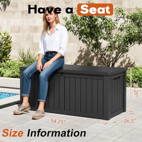 Outdoor Storage Box, Resin Deck Boxes Indoor and outdoor, Waterproof Storage - Image 2