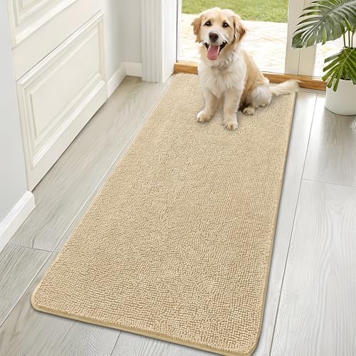OLANLY Dog Door Mat for Muddy Paws 70x35, Super Absorbent Chenille Mud Mat by OLANLY