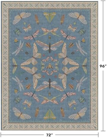 Hazo Haus 6x8 Blue Floral Area Rug - Image 2