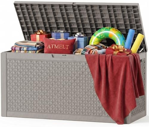 180 Gallon Outdoor Storage Box, Deck Box Waterproof, Toy Storage Bin by ATMELT