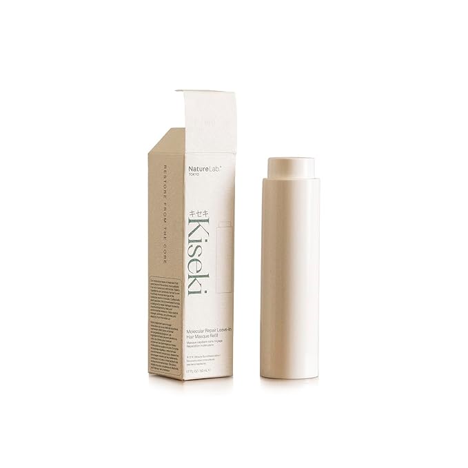 NatureLab.TOKYO Kiseki Molecular Repair Leave-In Hair Masque Refill: Restores Damaged Hair, Repairs Heat & Chemical Damage, Boosts Strength, Smoothness & Softness, 1.7 Fl Oz