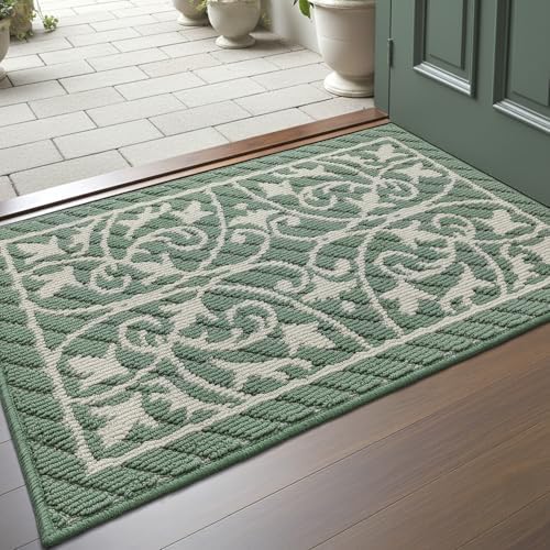 DEXI Front Door Mat Indoor Entryway 24x36 Inside Entrance Doormat Green by DEXI