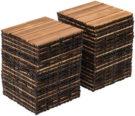 36 Pack 12×12in Hardwood Interlocking Patio Deck Tiles - Image 3
