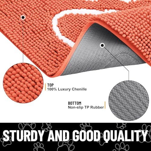 Smiry Dog Door Mat for Muddy Paws, Absorbent Non Slip Dirt Trapper - Image 3