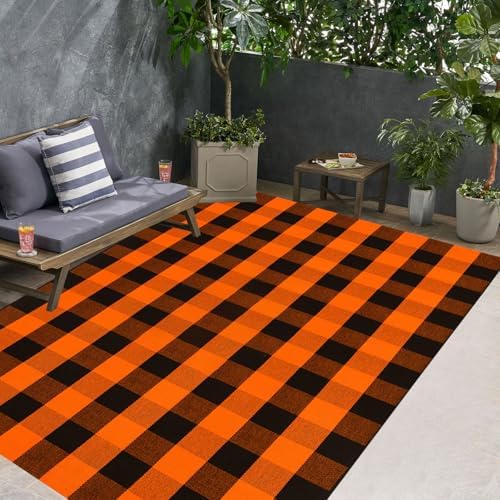 Buffalo Plaid Outdoor Rugs, Layering Rug - Image 5