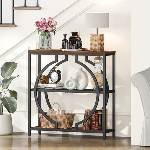Snughome Entryway Table with 3 Tier Storage Shelves, Narrow Console Table - Image 2