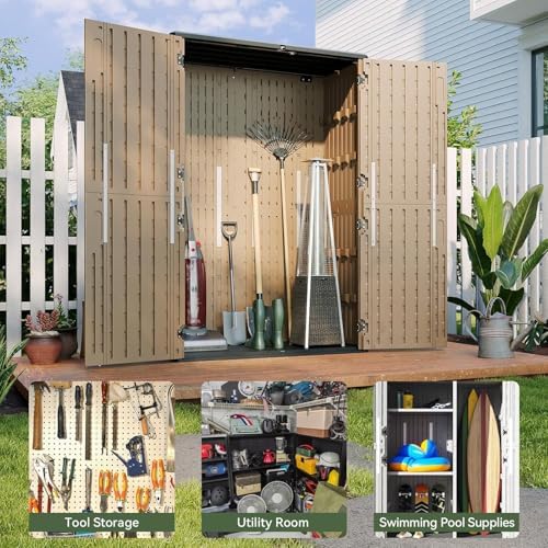 Aoxun Outdoor Storage Shed, 64 Cu.Ft Vertical Storage Sheds - Image 5