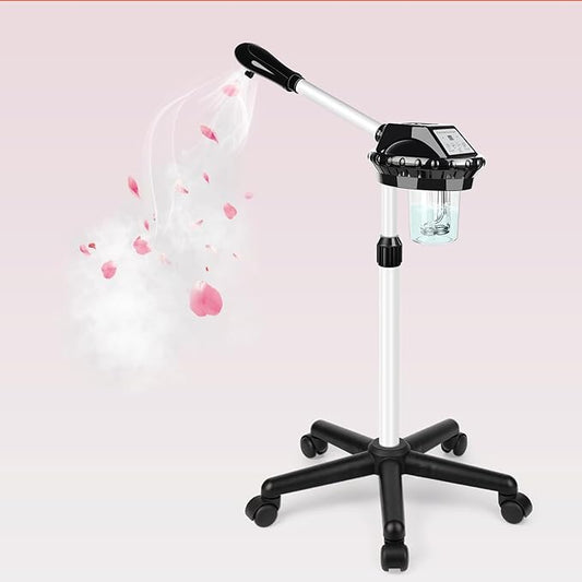 Professional Facial Steamer, Stand on Wheels Face Steamer, SPA Ozone Nano Steamer for Facials