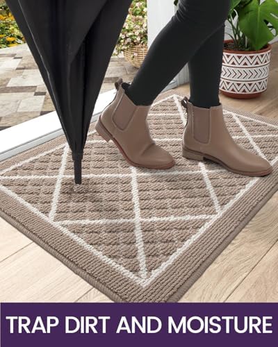 DEXI Front Door Mat Indoor Entryway 32x48 Inside Entrance Doormat Beige - Image 3