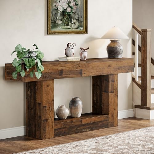 Tribesigns 63" Console Table, Farmhouse 2-Tier Entryway Table - Image 5