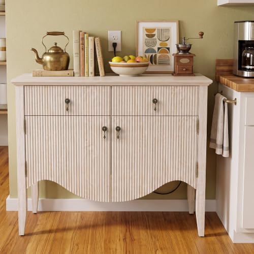 senlin 40" Fluted Console Table, Wooden Entryway Console Table - Image 3