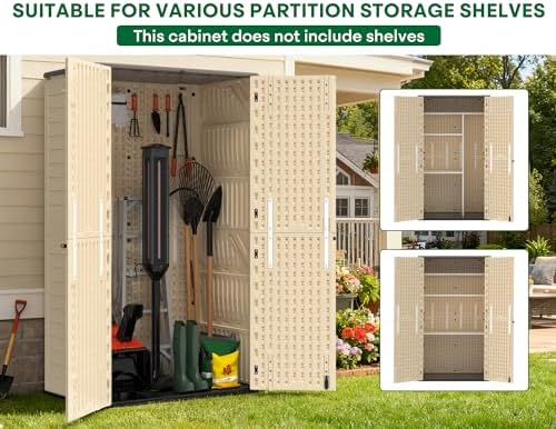 Outdoor Storage Shed Waterproof, 61 Cu.Ft Tall Vertical Resin Sheds - Image 3