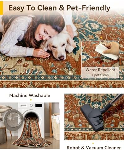 RELEANY Washable Area Rug, Square 7'x7' - Image 4