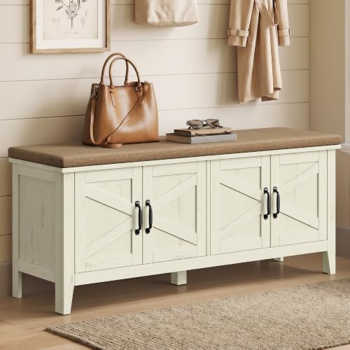 VASAGLE Shoe Bench, Farmhouse Entryway Bench by VASAGLEbySONGMICSHOME