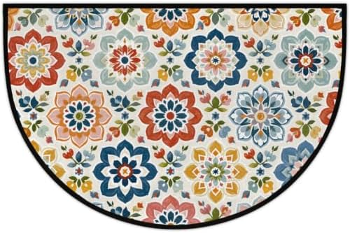 Bohemian Half Round Door Mat Outdoor Doormat Bedroom Entrance Rug A2 by cfpolar