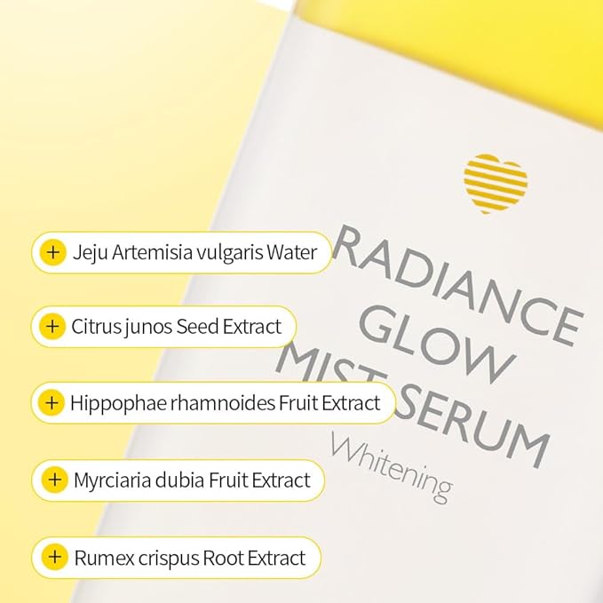 LALACHUU Glow Mist Serum – Hydrating & Soothing Face Mist Artemisia, Centella Asiatica, Evening Primrose, Korean Skin Care, Made in Korea, for Sensitive Skin (Radiance, 3.38 oz)