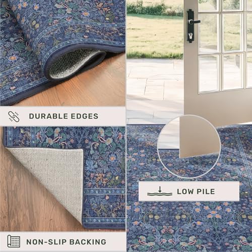 Navy Blue Washable 2x3 Entry Rug - Image 5