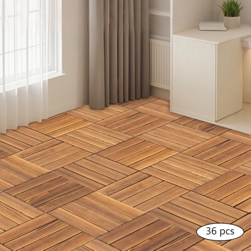 36 Pack 12×12in Hardwood Interlocking Patio Deck Tiles - Image 2