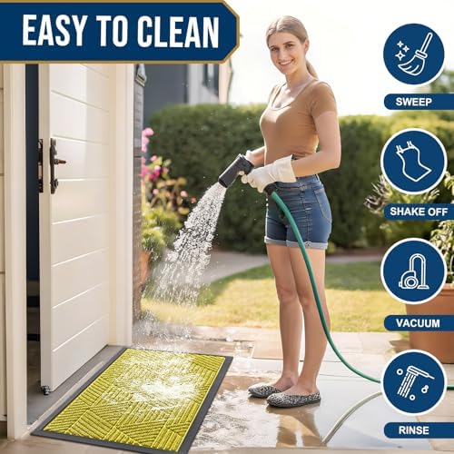 Smiry Front Door Mat Outside Entrance, Low Profile Rubber Doormat - Image 6