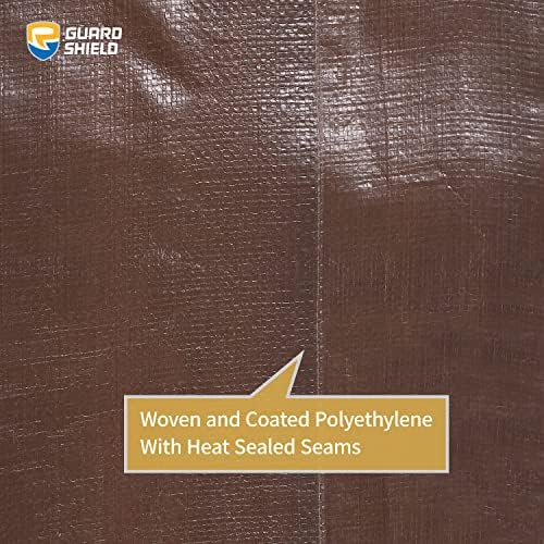 GUARD SHIELD Tarps Heavy Duty Waterproof 12x16 Feet Brown/Silver Poly Tarp - Image 5