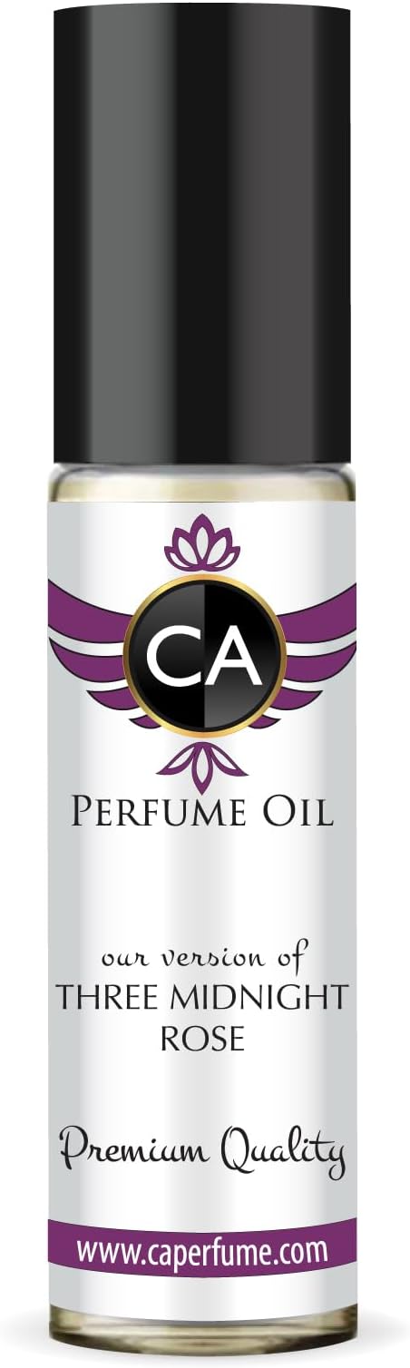 CA Perfume Impression of Three Midnight Rose for Women Replica Fragrance Body Oil Dupes Attar Roll-On 0.3 Fl Oz/10ml
