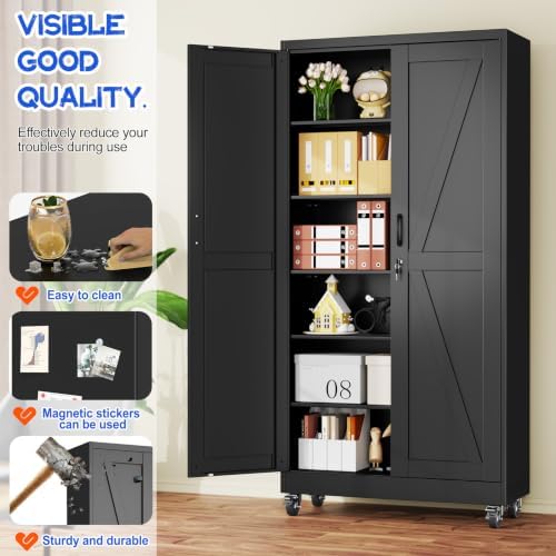 GAIOUS 73.6" Tall Metal Storage Cabinet - Image 4