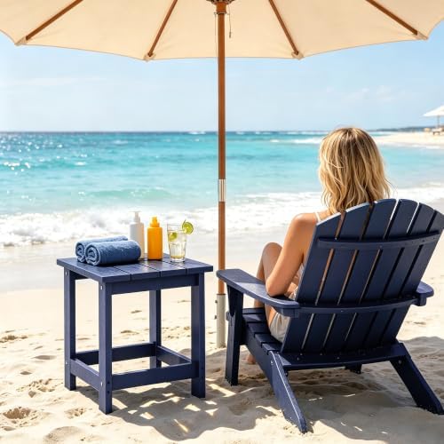 LZRS Patio Side Table, Heavy Duty HDPE Outdoor End Table - Image 7