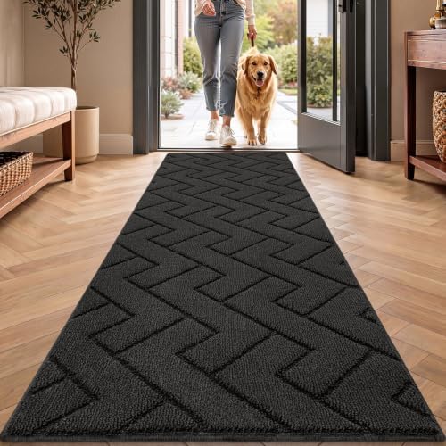 hicorfe Dirt Trapper Door Mat 24"x71", Non-Slip Backing Front Back Indoor by Hicorfe