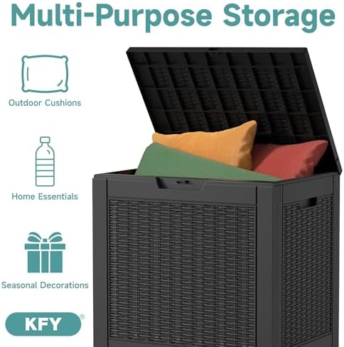 31 Gallon Waterproof Resin Deck Box, UV Resistant Outdoor Storage - Image 5