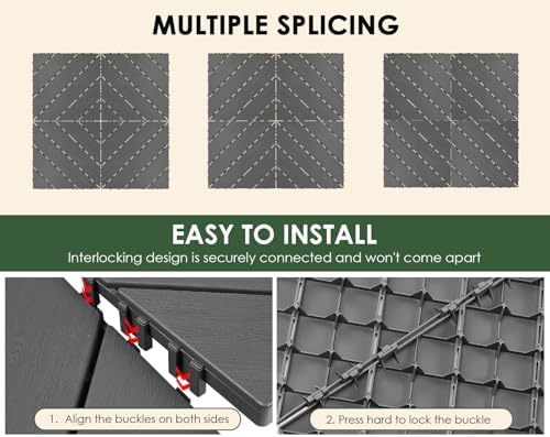 144 PCS Plastic Interlocking Deck Patio Tiles - Image 5