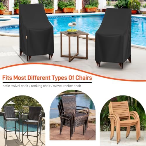 Arcedo High Back Waterproof Patio Chair Covers 2 Pack - Image 7