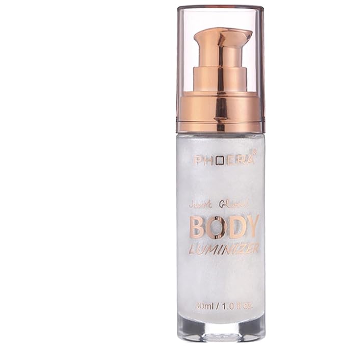 PHOERA Body Luminizer Highlighter, Waterproof Moisturizing and Glow For Face & Body, Face Body Glow Illuminator (105 Diamond Platinum)