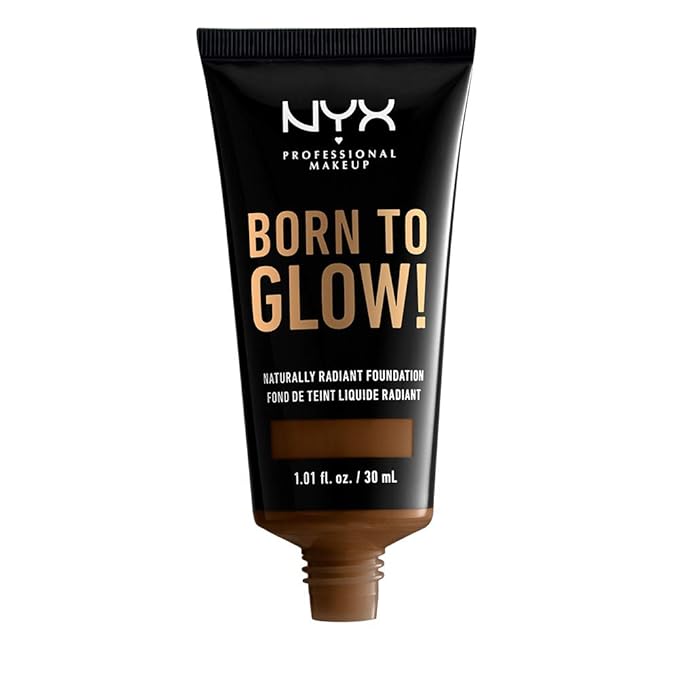 NYX PROFESSIONAL MAKEUP Born To Glow Naturally Radiant Foundation, Medium Coverage - Walnut