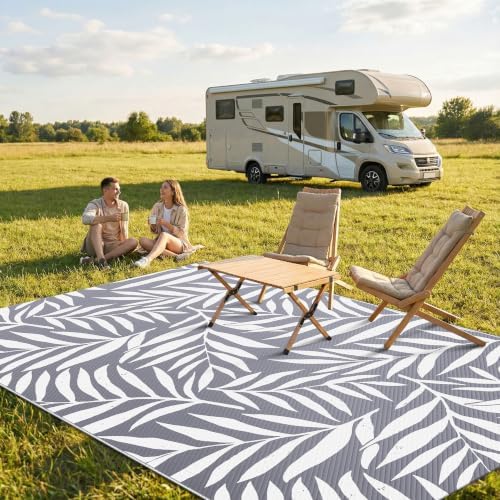 Smiry Outdoor Rug 5x8 ft Waterproof Reversible Leaf Mat - Image 2