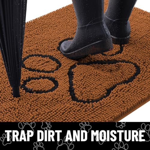Smiry Dog Door Mat for Muddy Paws, Absorbent Non Slip Dirt Trapper - Image 2