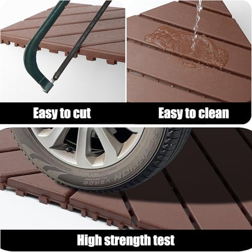 Plastic Interlocking Deck Tiles, 44 Pack, Non-Slip Patio Floor Decking Tiles - Image 4