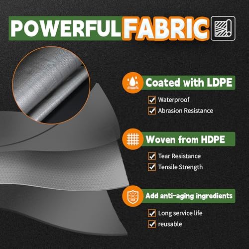 RAINDEWAY 10x20 Feet Tarps Heavy Duty Waterproof, 10Mil Multipurpose Tarp - Image 3