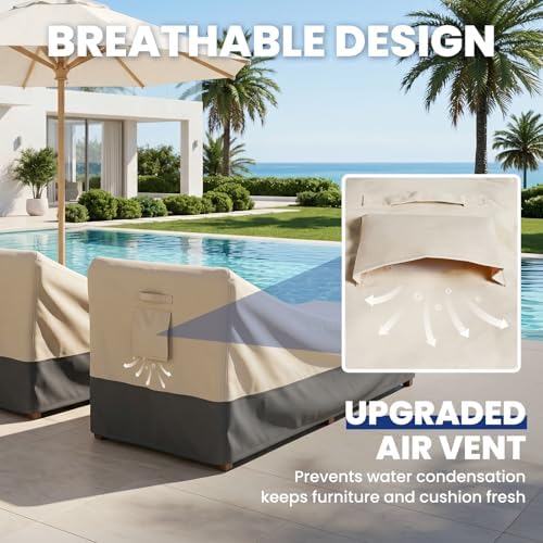 Extra Heavy Duty Patio Chaise Lounge Cover Waterproof 2 Pack - Image 6